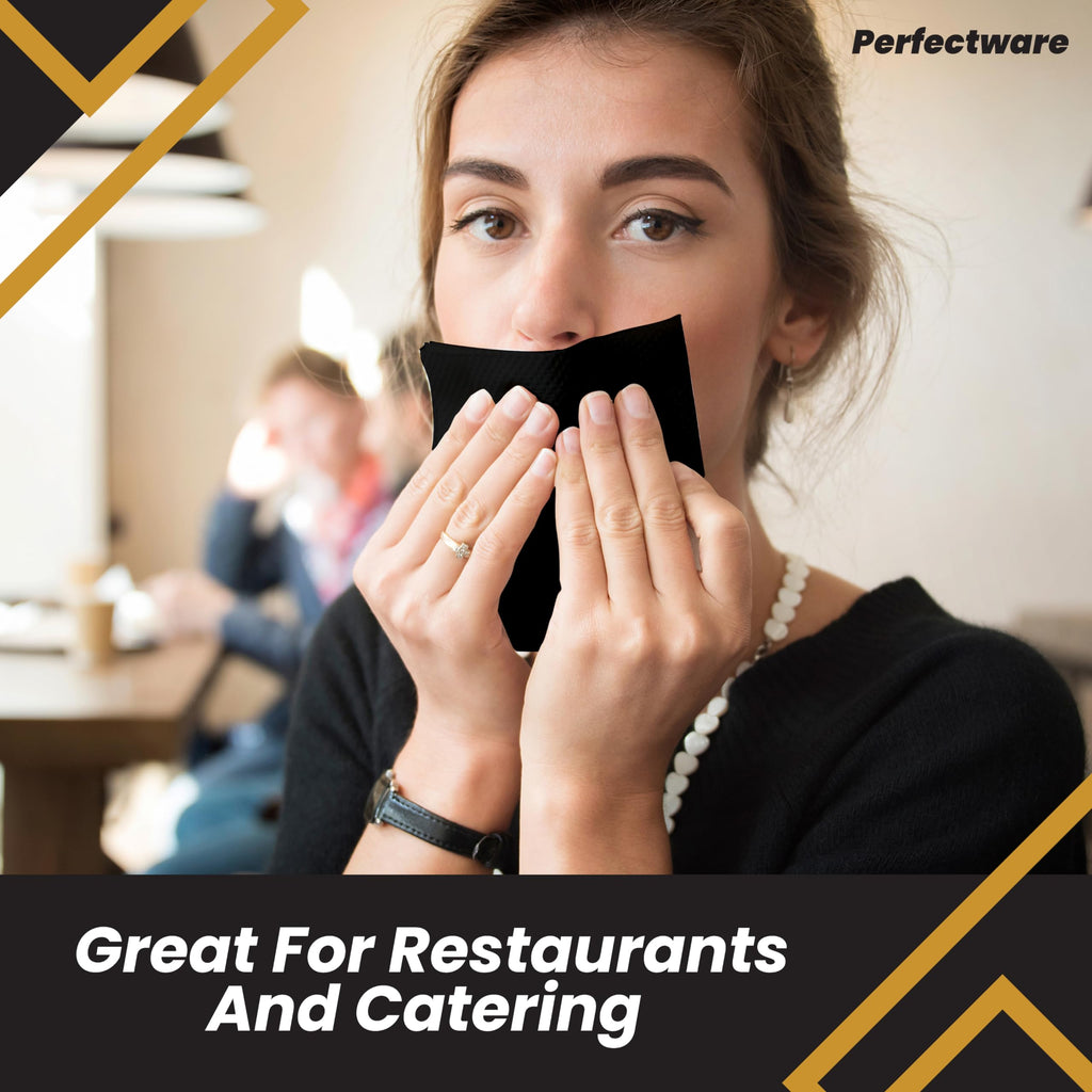 Perfectware 2-Ply Black Beverage Napkins, Pack of 300ct