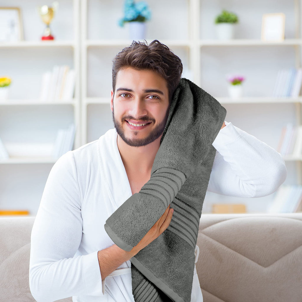 Utopia Towels Premium 100% Combed Ring Spun Cotton Bath Towels, Ultra Soft and Highly Absorbent, 27 by 54 inches, Large Bath Towels, 4 Pack, Grey