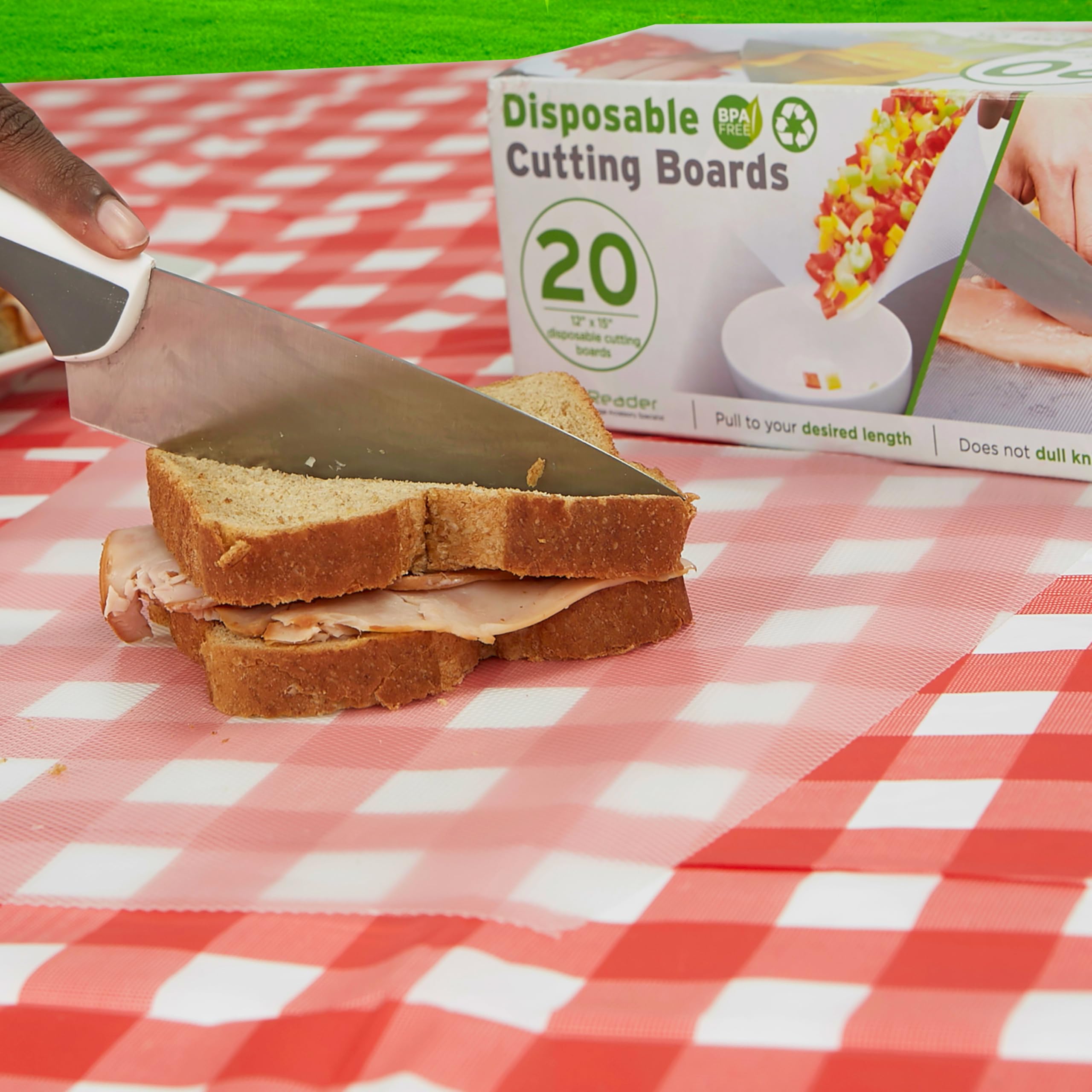 Mind Reader E-Z Board Disposable Plastic Cutting Board, 20 Square Feet, Easy Clean-Up and Convenient Use, Ideal for Camping, Hunting, Boating, and for People with Food Allergies, 2 Pack, Clear