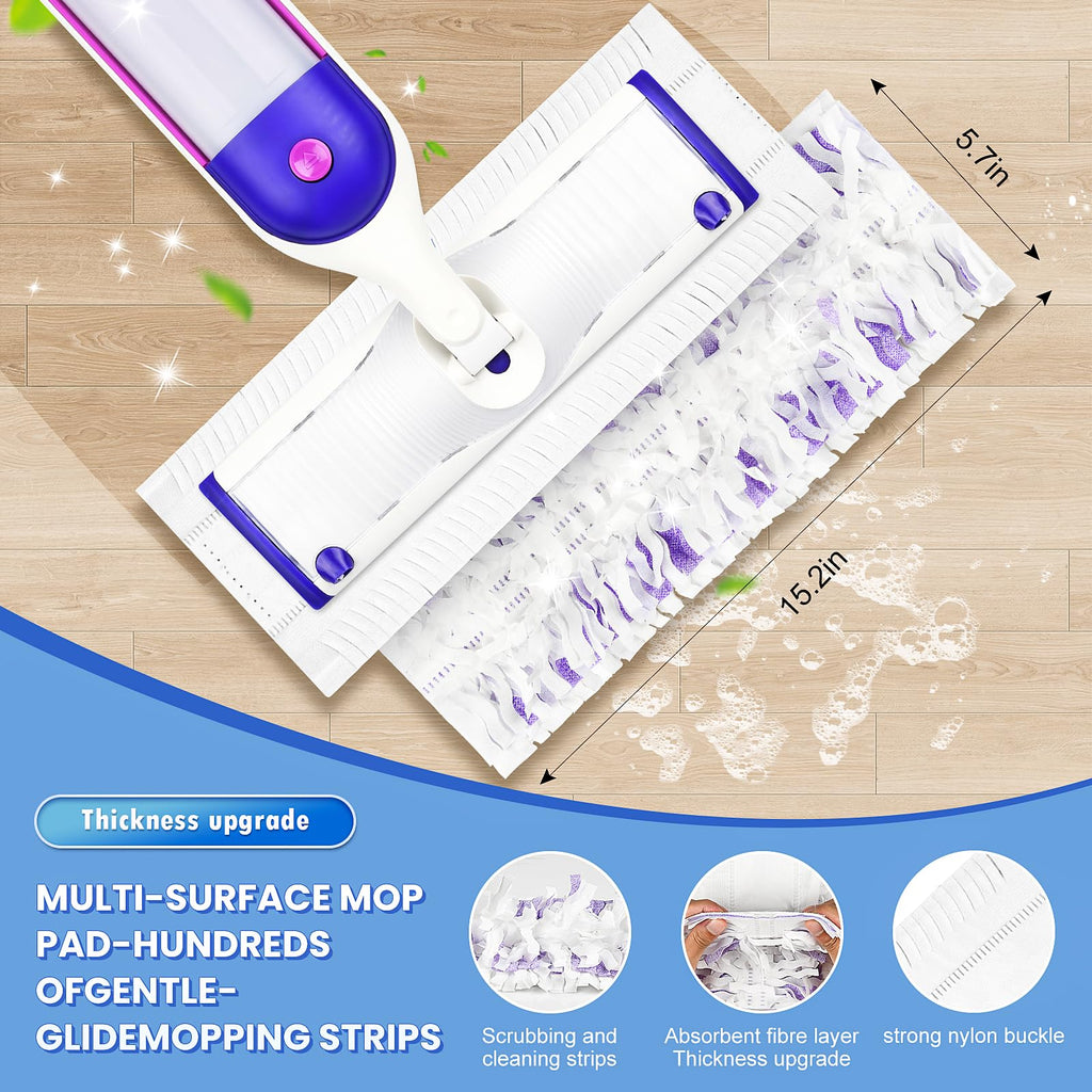 Bisenkud 30 Count Disposable Powermop™ Refills for Swiffer® Power Mop™ Pads, Unscented Spray Cleaning Repalcement Mopping Pads