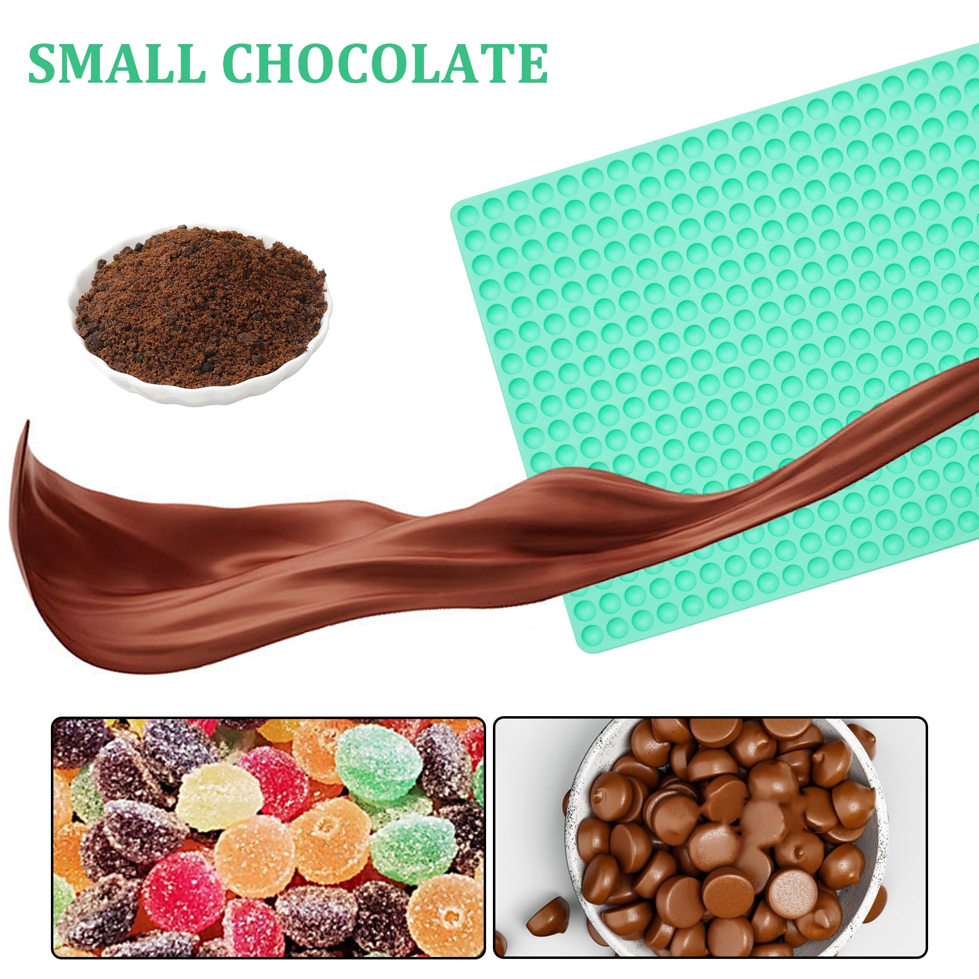 Zorazio 468-Cavity Mini Round Silicone Molds, Mini Dog Treat Mold Silicone,Chocolate Drop Mold,Semi Sphere Gummy Candy Molds for Small Jelly,Cookie,Candy,Biscuit Set of 2