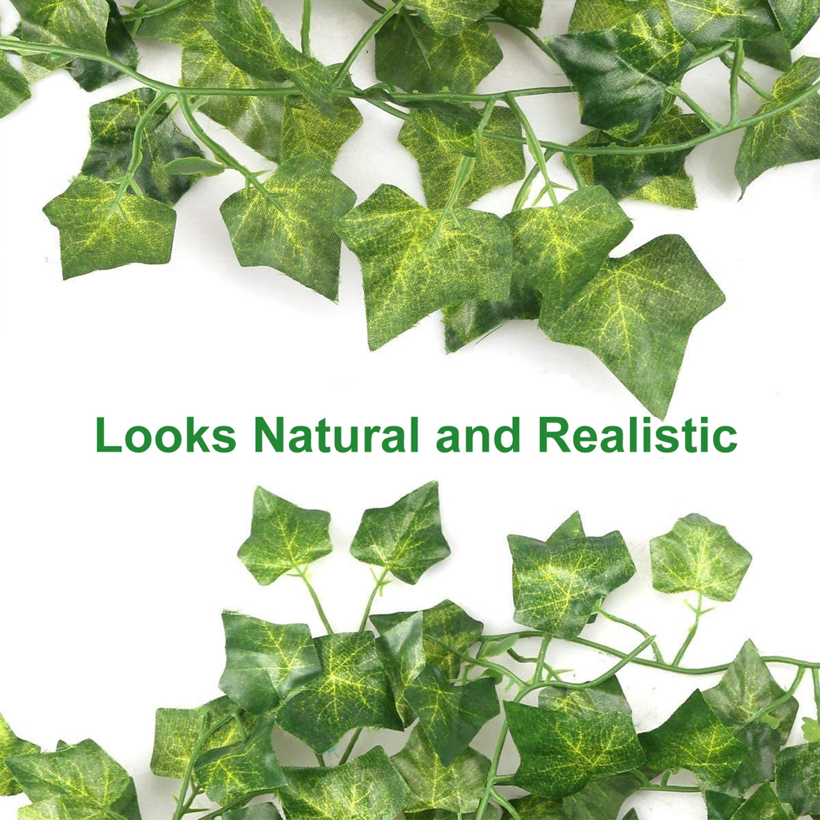 DazSpirit 48Pcs Fake Vines, 336 Ft Artificial Ivy Vines, Artificial Ivy Leaf Garland, Greenery Ivy Garland, Vines for Bedroom, Wedding, Party, Home, Garden, Kitchen, Office, Wall Decoration