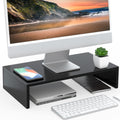 FITUEYES Computer Monitor Riser 16.7 inch Laptop Stand Save Space Desk Organizer with Keyboard Organizer Space Black DT104201WB