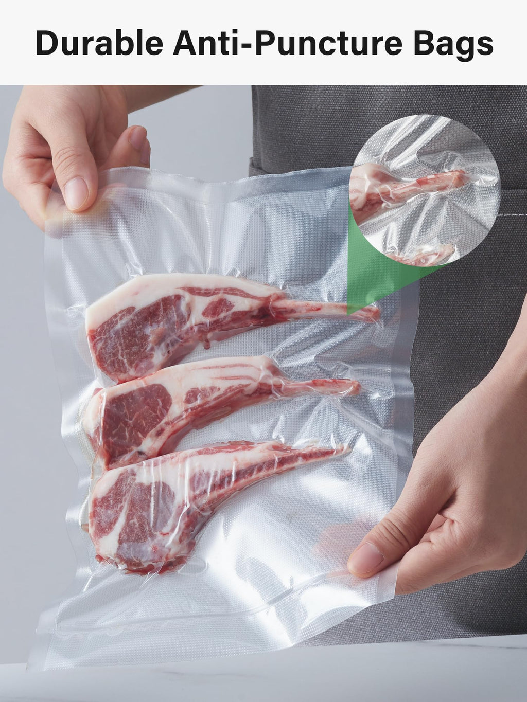 Kootek Vacuum Sealer Bags for Food, 2 Rolls for Custom Fit Food Storage, Meal Prep or Sous Vide, 11"x50' Commercial Grade Vacuum Seal Freezer Bags Rolls