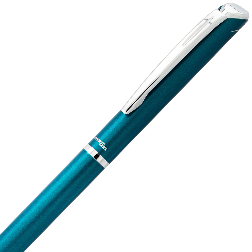 Pentel EnerGel Liquid Gel Retractable Rollerball Pen, Sky Blue Metal Barrel, Gift, Everyday Writing, Office Supplies, Black Ink, 0.7mm Medium Point, BL2007S-AE1, 1 Each Includes Gift Box
