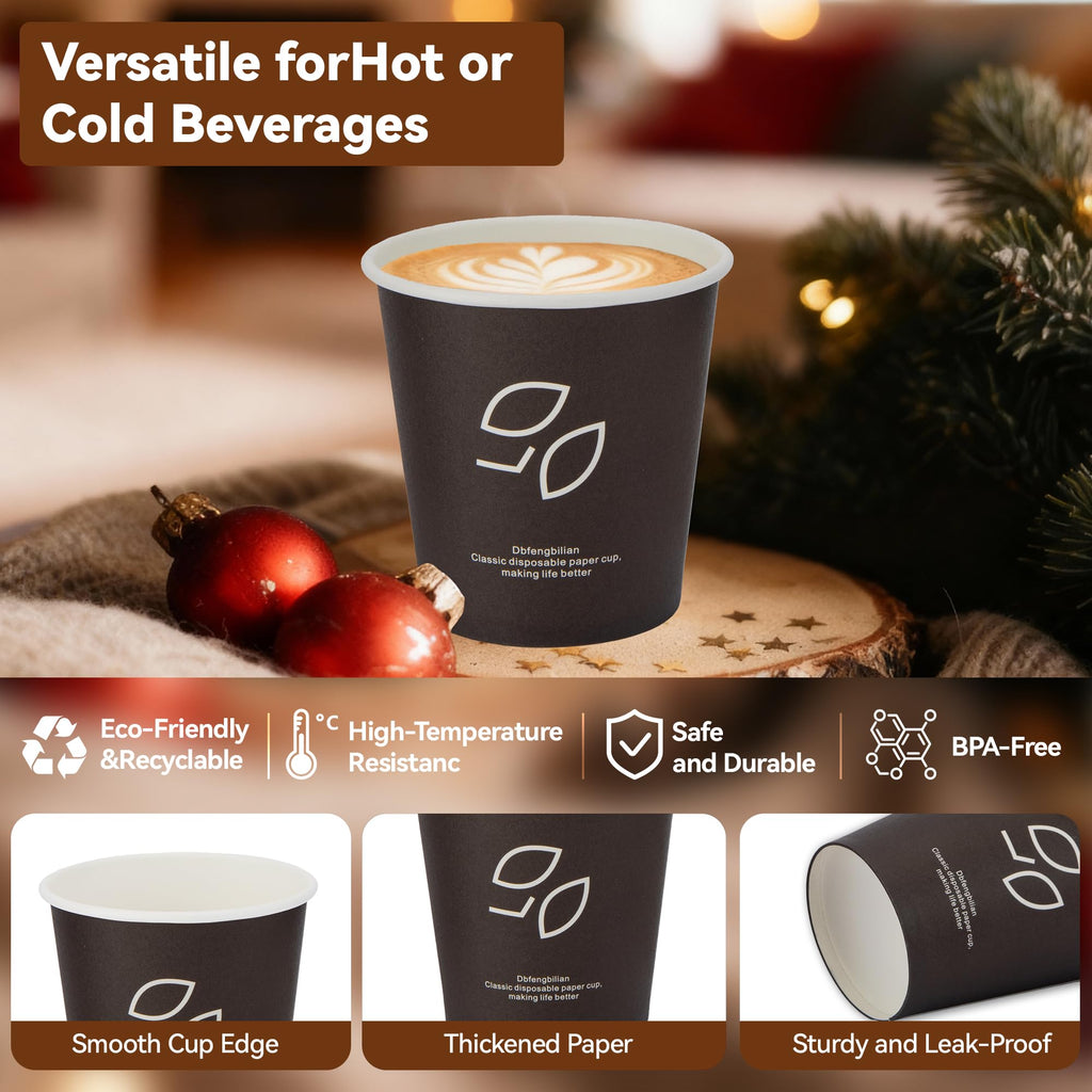 Dbfengbilian 300 Pack -3oz Disposable Coffee Cups, Thickened Coffee Paper Cups - Hot & Cold Beverages, Tea, Hot Chocolate, Water, Juice