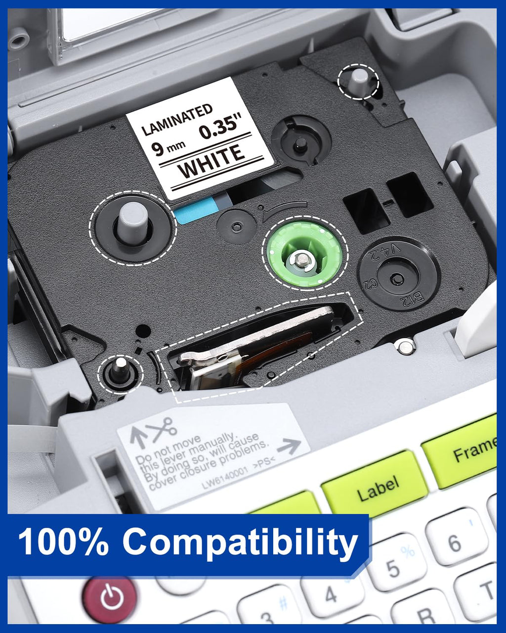 TZe-221 Replace for Brother P-Touch Label Tape 9mm White TZe221 Laminated TZ Tape for Brother PT-D210 PT-D220 PT-H110 PT-1890 PT-D600 Label Maker, 4-Pack