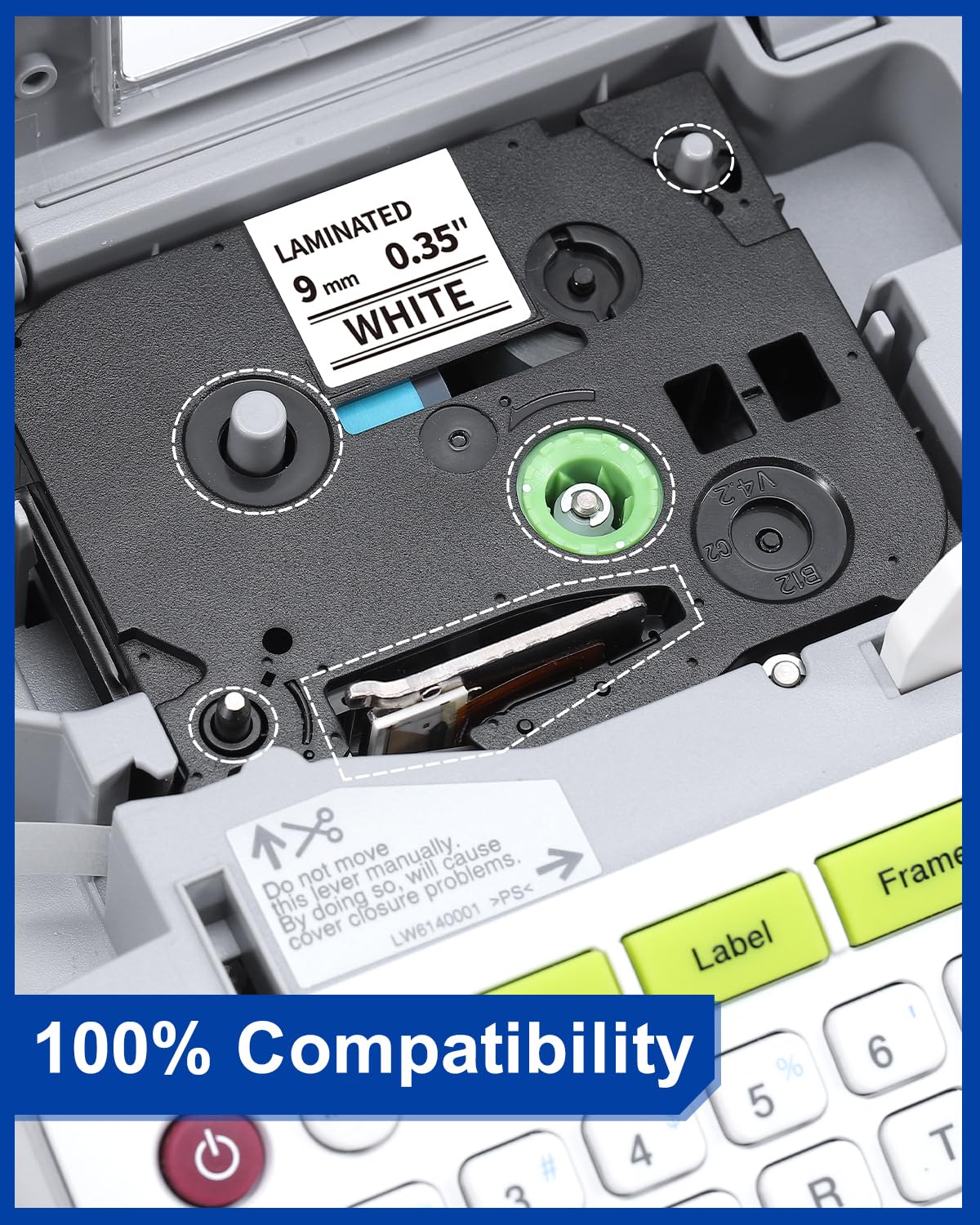 TZe-221 Replace for Brother P-Touch Label Tape 9mm White TZe221 Laminated TZ Tape for Brother PT-D210 PT-D220 PT-H110 PT-1890 PT-D600 Label Maker, 4-Pack