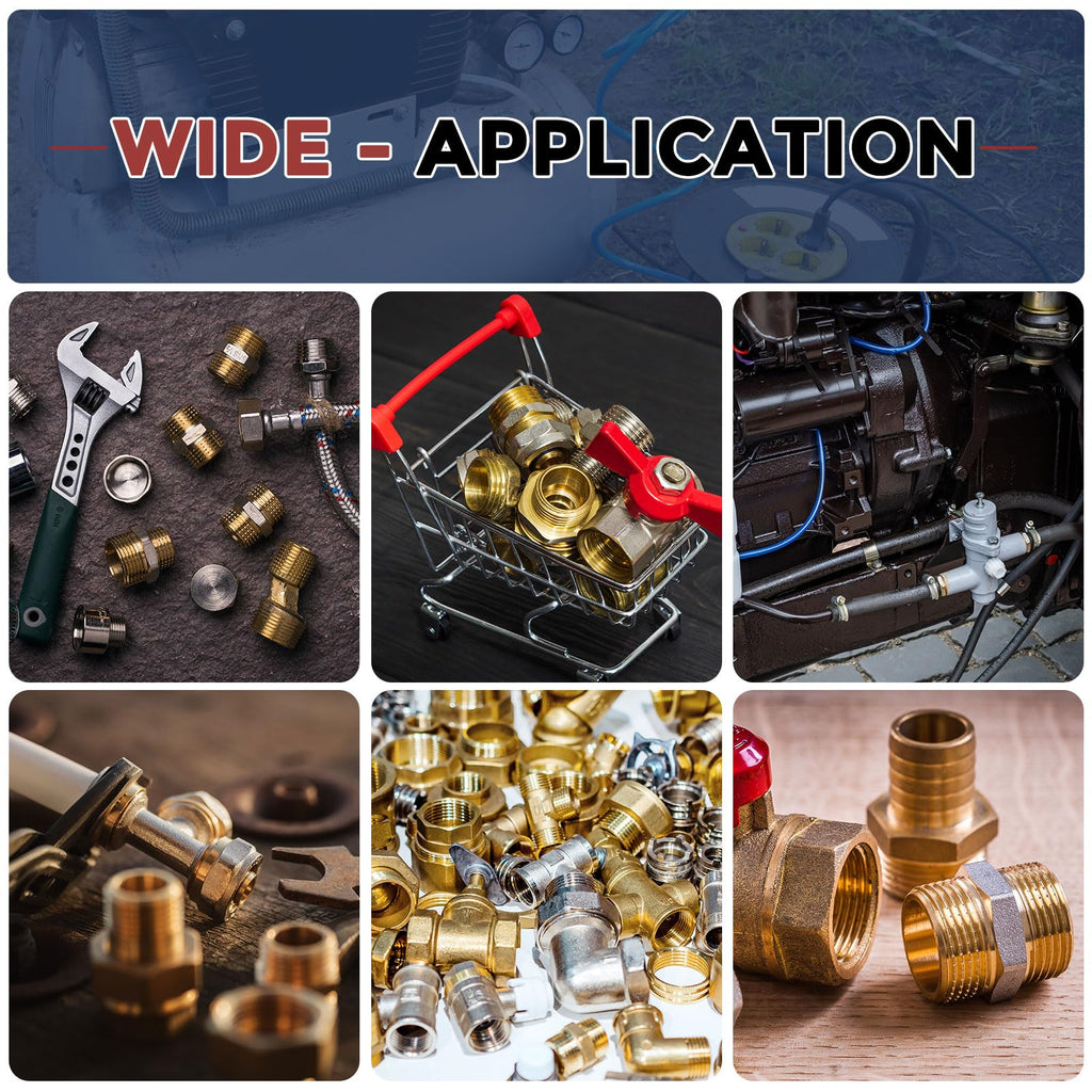 Kozelo Pack of 5, 90 Degree 1/8" Female NPT to 1/8" Male NPT Solid Brass Hose Fittings Adapter