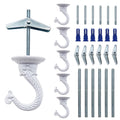 NACETURE E Style Ceiling Hooks for Hanging Plants – 6 Pcs White Plant Hooks for Hanging Baskets Outdoor or Indoor - Swag Hook for Ceiling with Toggle Hooks for Hanging Lights