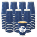 Coffee Cups, RAZCC 100 Pack 16 oz Disposable Insulated Paper Cups, Corrugated Kraft Ripple Wall Cup Suitable for Hot and Cold Drinks