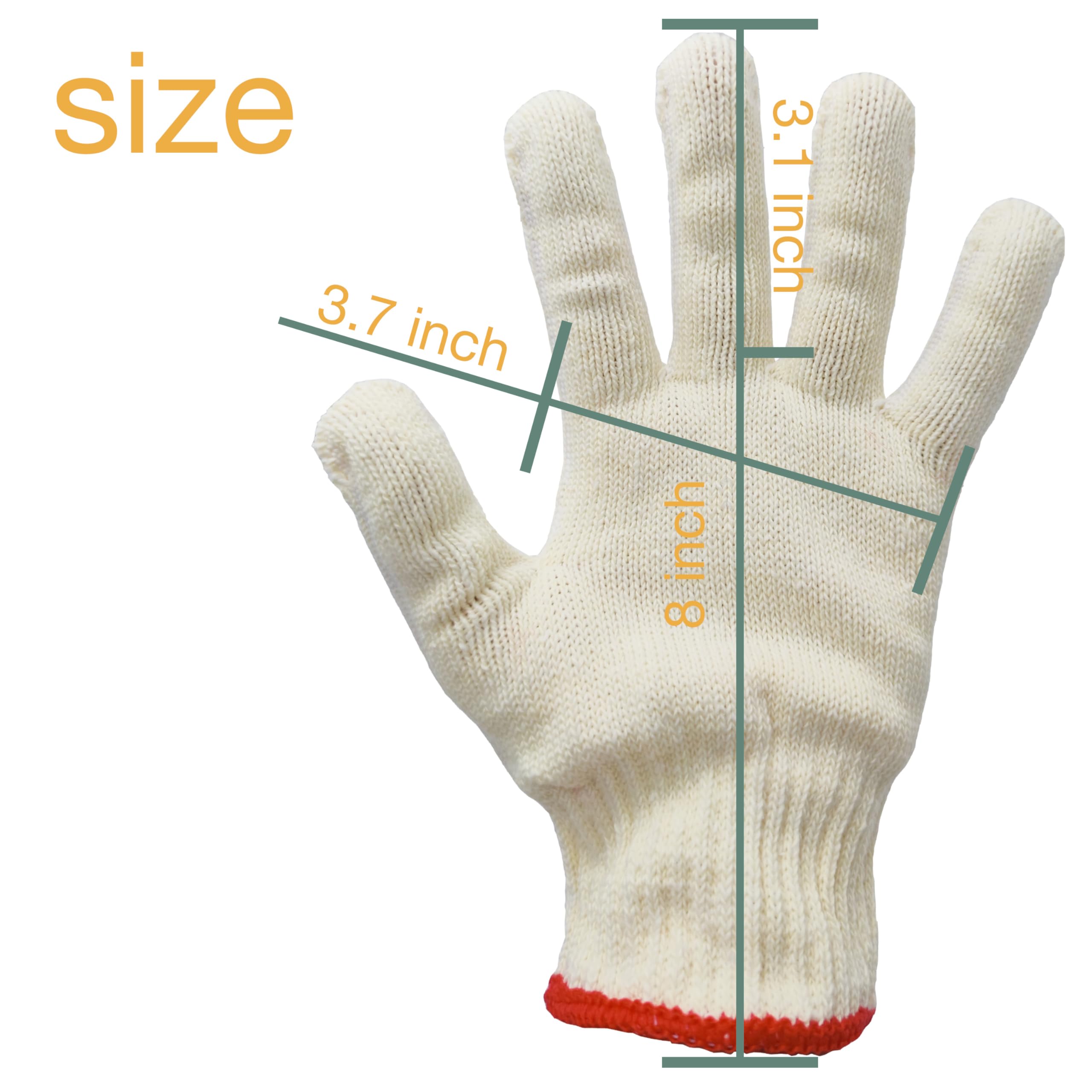 HPWFHPLF Safety Work Gloves, 24 Pack Cotton Working Gloves - Reusable, Washable, Seamless Knit Gloves for Men & Women (24, Universal)