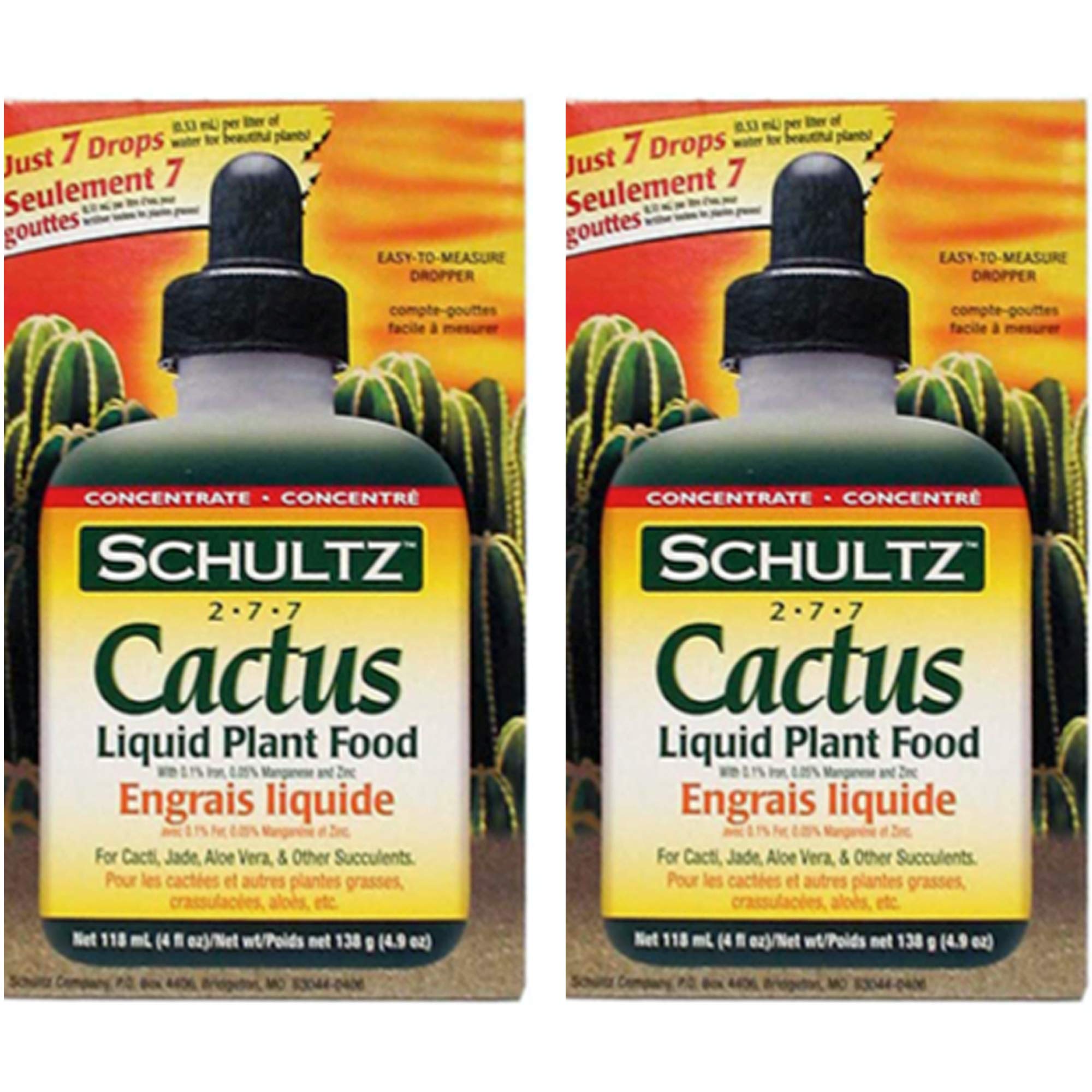 Schultz Indoor Cactus Succulent Liquid Food 4 fl.oz 2 Pack Combo