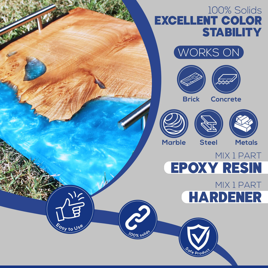 Magic Resin | Epoxy Resin for Table Tops & Coatings | 32 oz (946 mL) | Premium Quality | High Gloss Thick Clear Coat | Table Tops, Bar Tops, Countertops, Artworks, Seal Coats etc.
