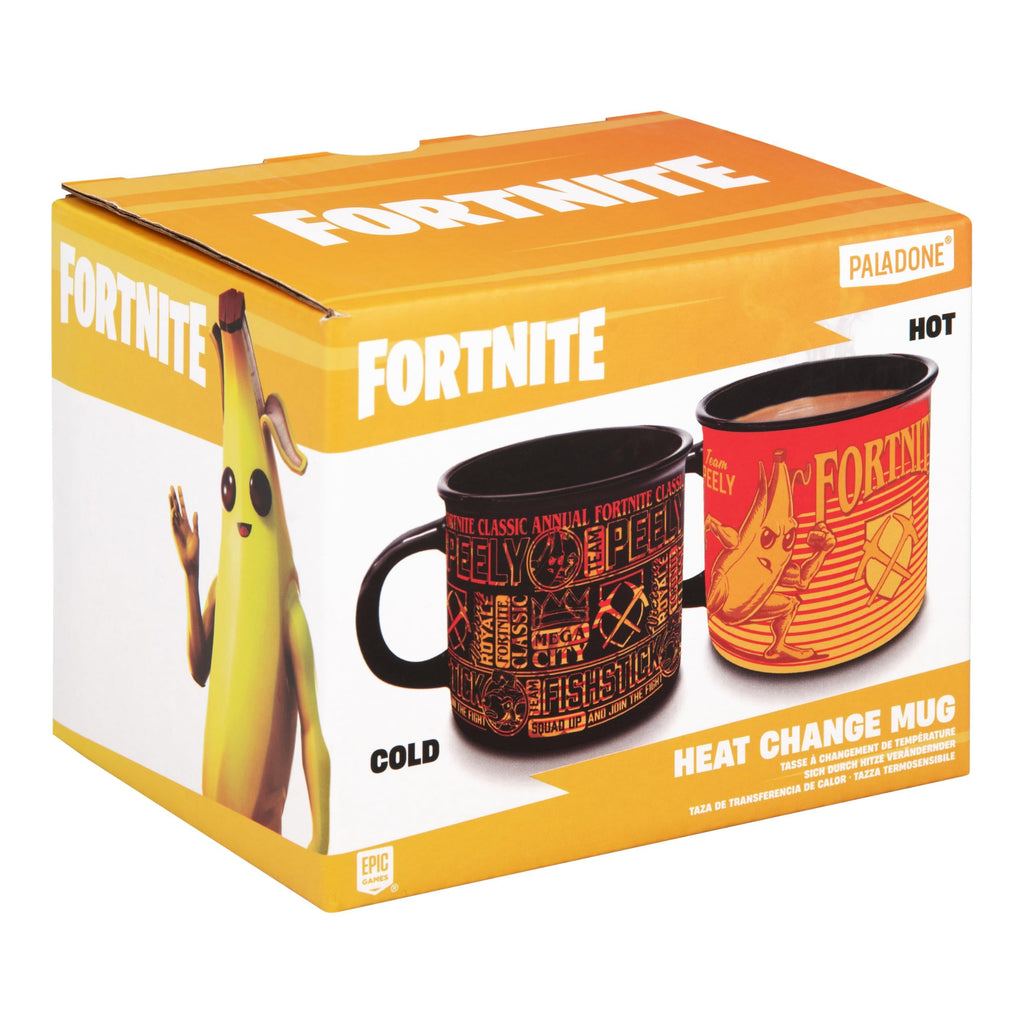 Fortnite Peely and Fishstick Heat Change Mug 350ml, Officially Licensed Ceramic Coffee Cup for Hot Drinks, Gamer Gift for Boys, Girls, Men, Women - Paladone