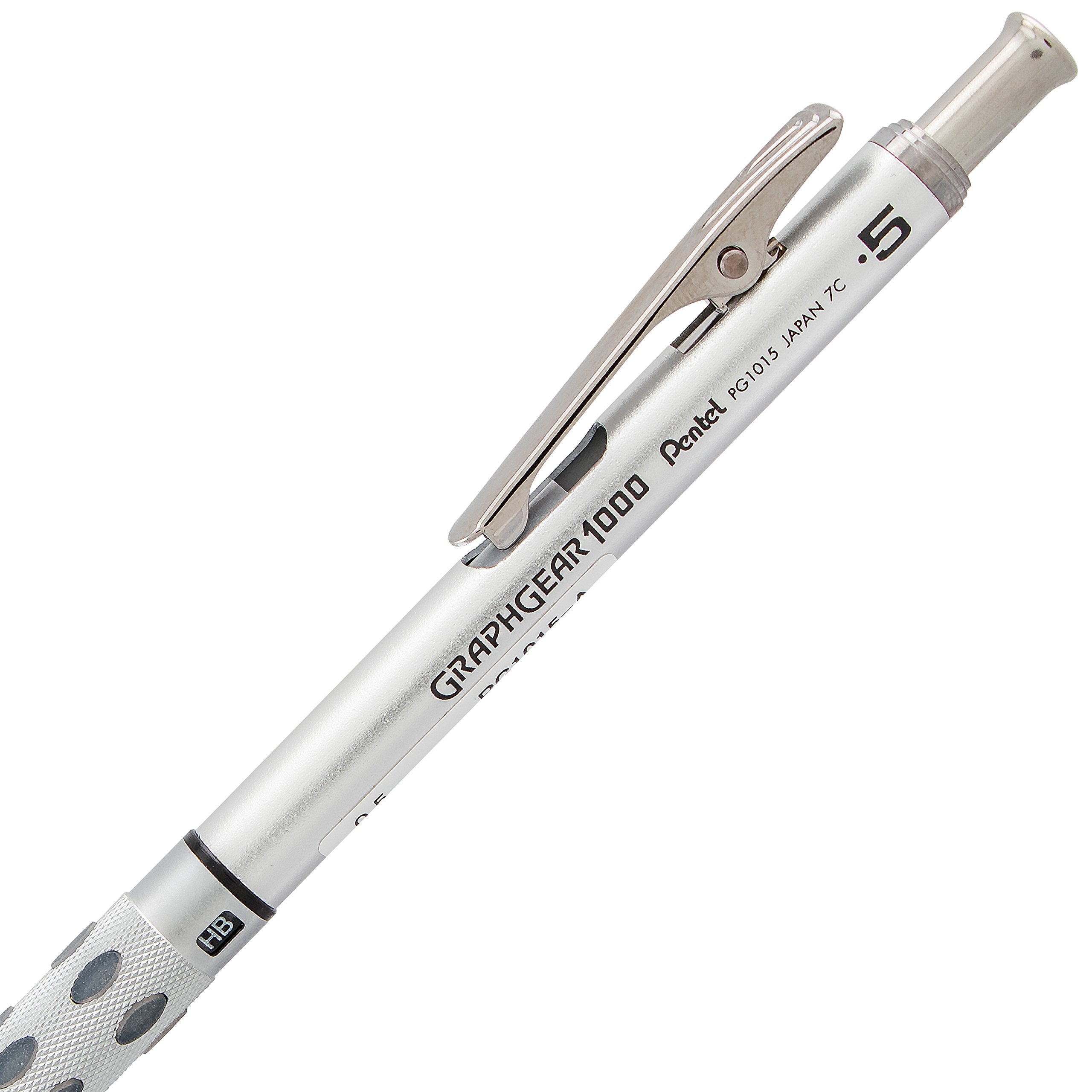 Pentel GraphGear 1000 Premium Mechanical Drafting Pencil with Gift Box, Rectractable, For Students, Architects, Engineers, Artists, 0.5mm Fine Point, Black Barrel, PG1015-A-BX, 1 Pack