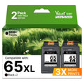 Valuetoner Remanufactured Ink Cartridges Replacement for HP 65XL 65 XL Combo Pack N9K04AN for Envy 5055 5052 5058 DeskJet 3755 2655 3720 3722 3723 3752 3758 2652 2624 High Yield Tray(2 Black)