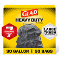 Glad Dual Defense Drawstring Large Trash Bags, 30 Gallon, 50 Count
