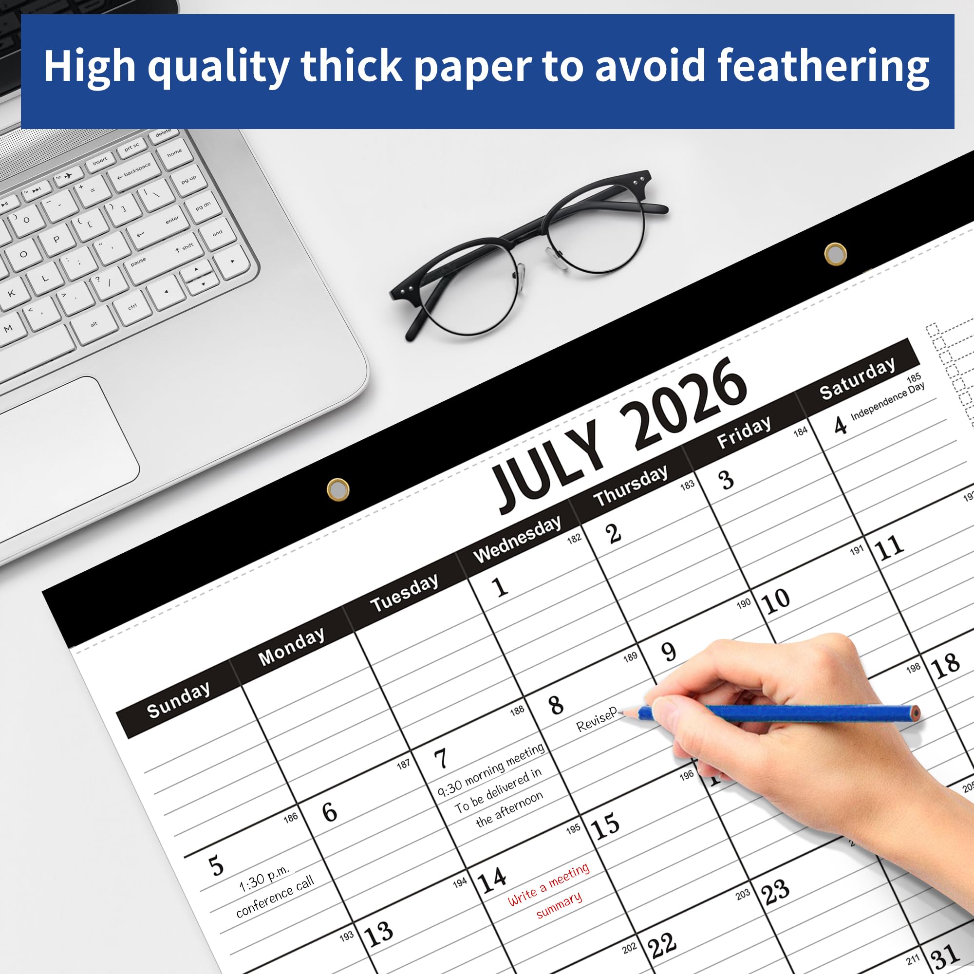 Wabhas Desk Calendar 2026-2027,July 2026 to December 2027,Desk Calendar 2026-2027 with to-do List,18 Months Calendar 2026-2027,17" x 12" Calendar 2026