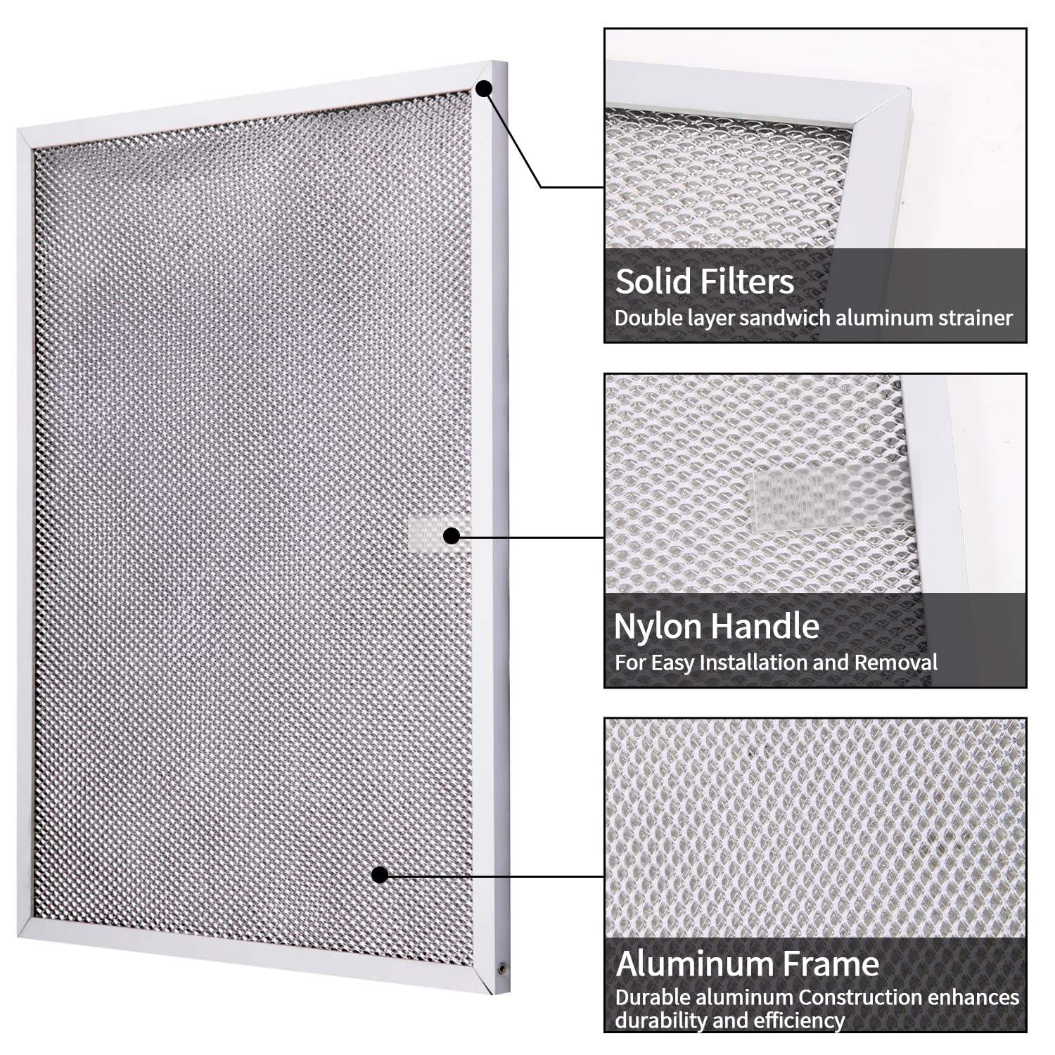 BPS1FA30 Range Hood Filter 11-3/4"X 14-1/4"X 3/8" for 30-Inch Broan Nutone QS1 WS1, Allure Grease Filter, Replaces 99010299,S99010305,AP3378953 Range Hood Filters Replacement Aluminum(2 Pack)