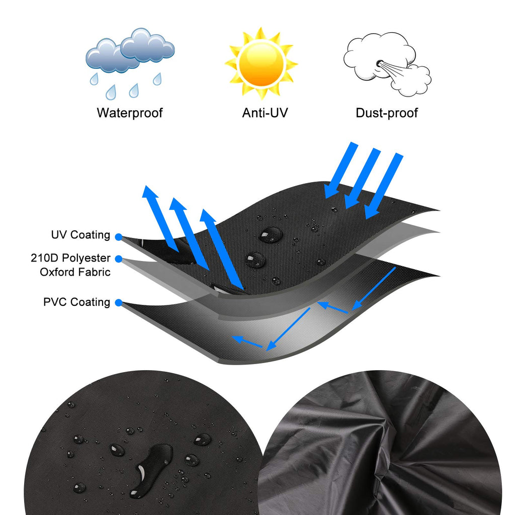 Patio Furniture Cover, Waterproof Outdoor Garden Table Cover Heavy Duty 210D Anti-UV Furniture Set Protective Cover Patio Table and Chair Cover (49" L x 49" W x 29" H)