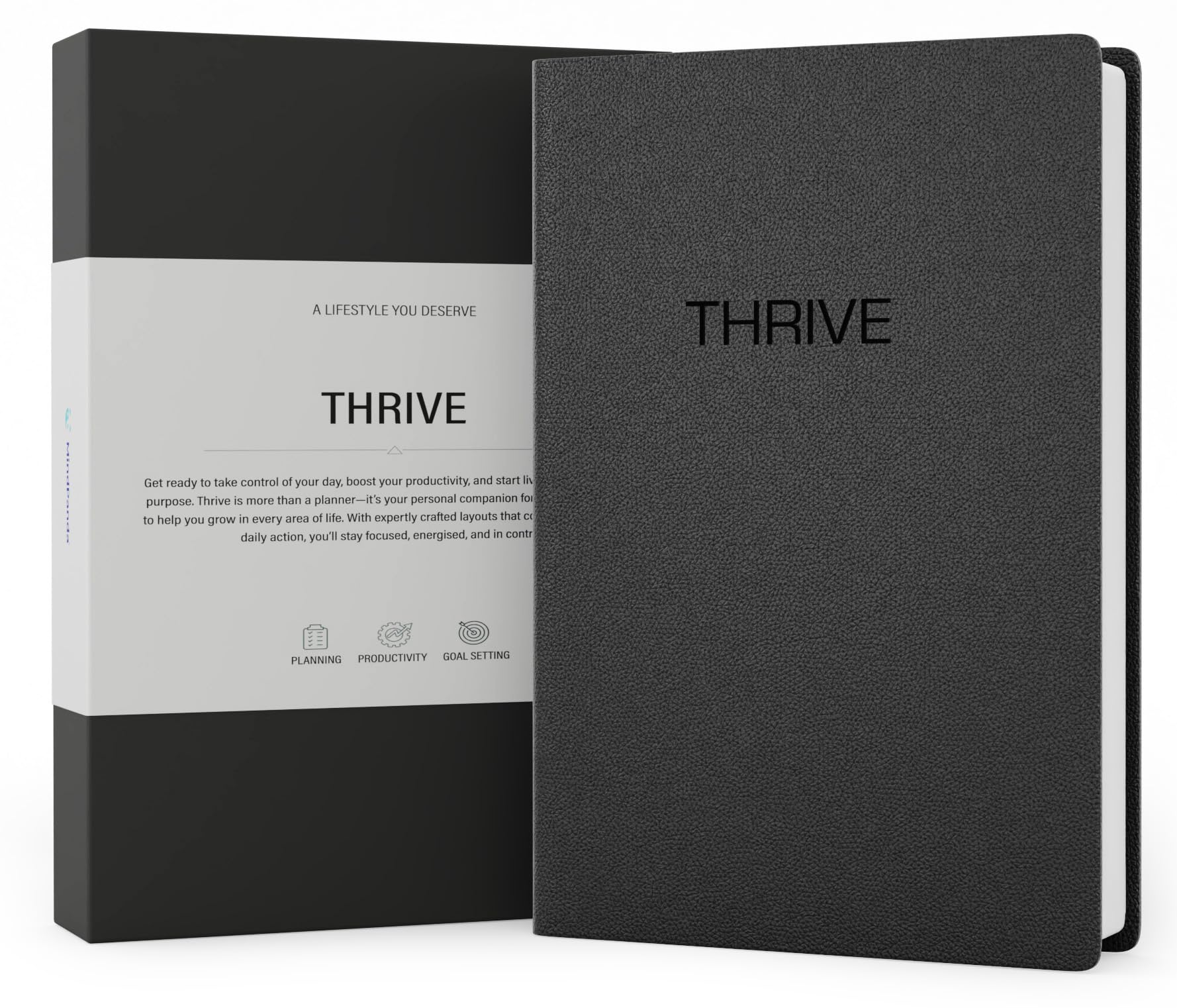 MindPanda | Thrive Productivity Planner for Daily, Weekly and Monthly Planning & Goal Setting - Premium Guided 90-Day System for Focus, Goal Setting, Gratitude & Happiness – ADHD-Friendly Design - A5