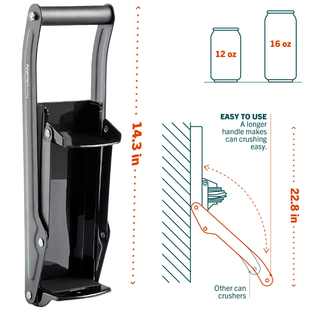 HomeBuddy Can Crusher for Recycling - 12 Oz. and 16 Oz. Can Crusher Wall Mounted for Aluminum Can Crusher, Soda Can Smasher for Recycling, Beer Can Crusher for Recycling Can - Mounting Rivets Included