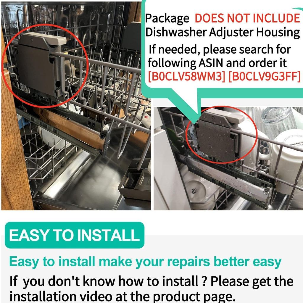 UPGRADED W10350375 Dishwasher Top Rack Adjuster Parts Replacement for Whirlpool Dishwasher Parts WDT730PAHZ0 WDT750SAHZ0 WDTA50SAHZ0 WDT970SAHZ0 Upper Rack Parts,Fits Kenmore Dishwasher Top Rack Parts