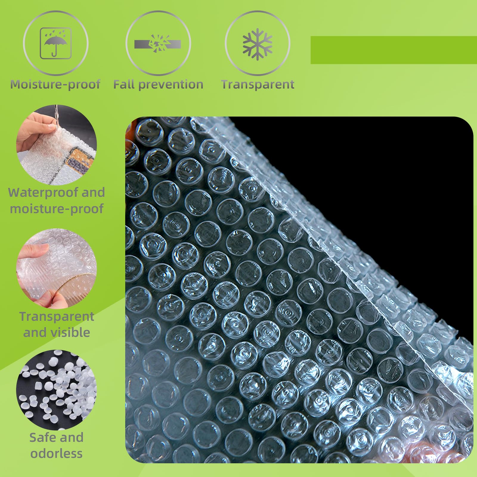 50 Pcs Bubble Pouch Wraps, 6''x8'' Clear Bubble Out Bags for Packing, Double Walled Cushioning Bags for Shipping, Storage and Moving(Not Self-Seal)