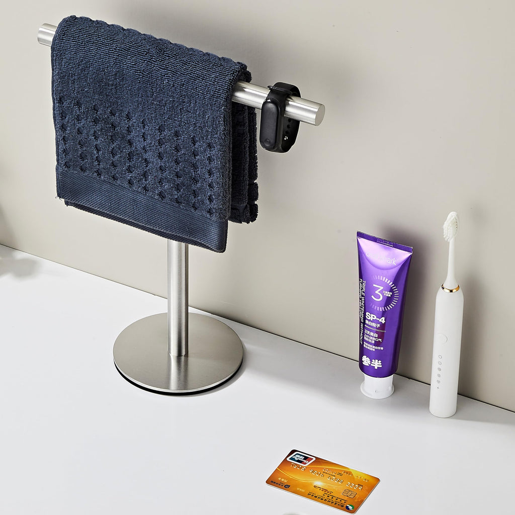 Bathroom Hand Towel Holder Stand，T-Shape Hand Towel Holder Stand SUS304 Stainless Steel for Bathroom，Kitchen or Vanity Countertop
