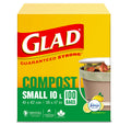 Glad 100% Compostable Bags - Small 10 Litres - Lemon scent 100 Compost Bags