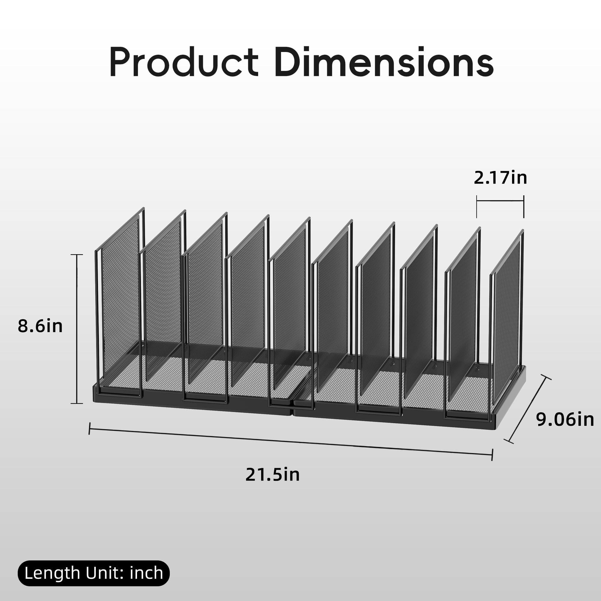 JMHUD 9-Section Desk File Organizer, Vertical File Holder, Mesh Desktop File Folder Metal File Binder Organizer Stand for Office Home Classroom, Black