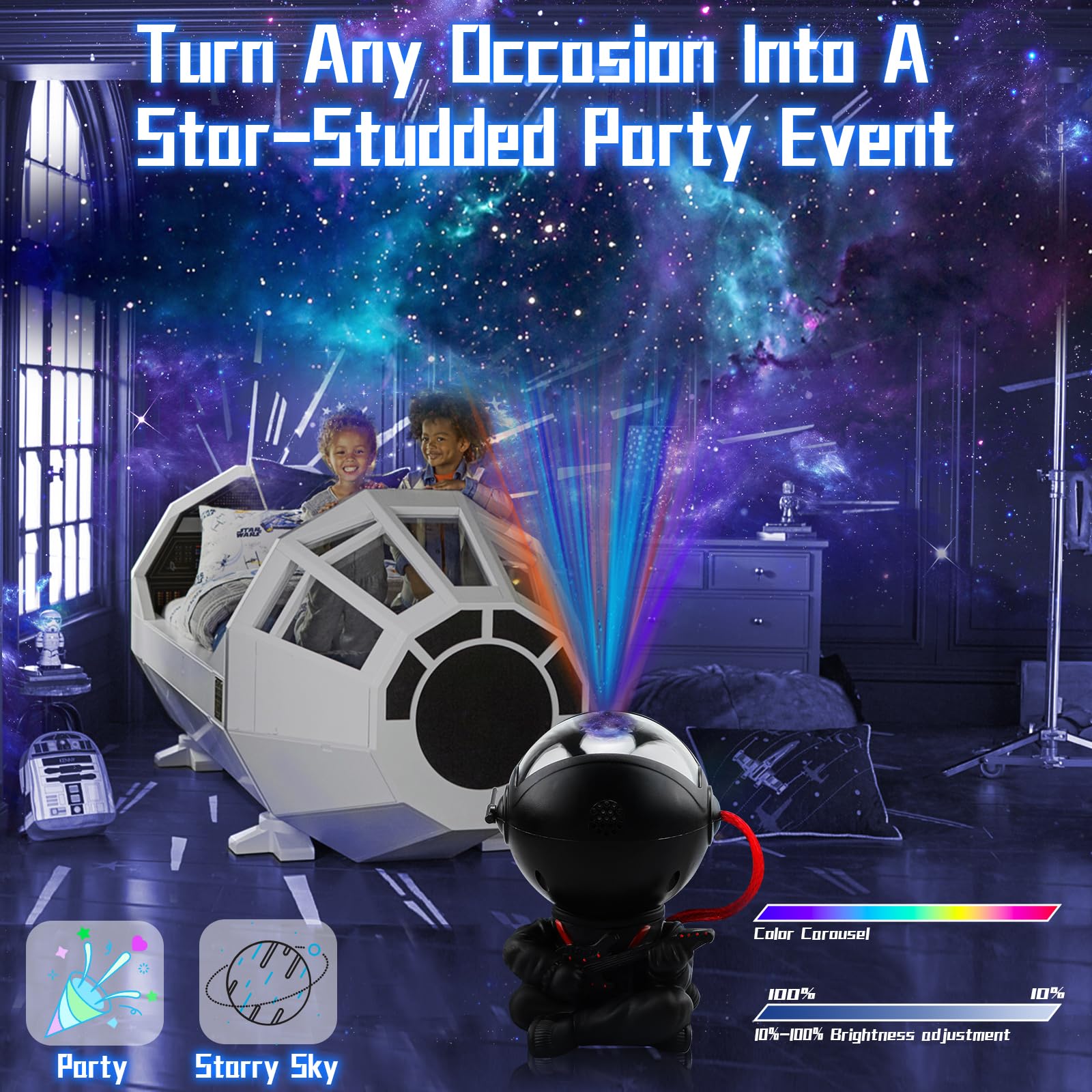 Astronaut Projector,Galaxy Projector,Astronauta Star Light,Galaxy Light Projector,Galaxy Projector for Bedroom,Projector Night Light for Kids (Black)