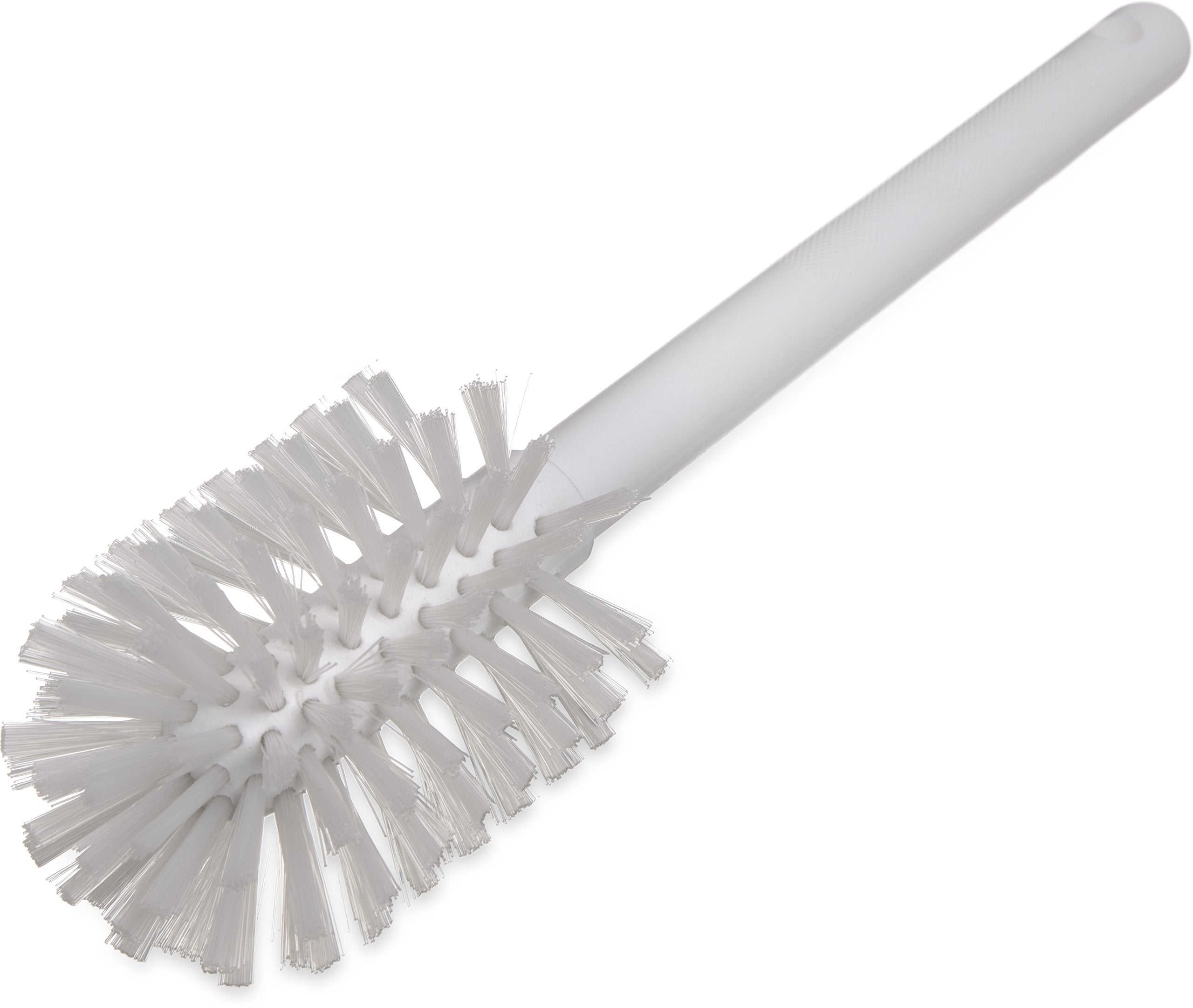 Carlisle FoodService Products Plastic Dish Brush with Handle, Soak Proof, Scrub Brush with Break Resistant Handle for Cleaning, 12 Inches, White