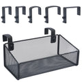 JDYOOMI Hanging Floating Shelves - Metal Mesh Cubicle Storage Organizer with 5 Plastic Hangers (Black)