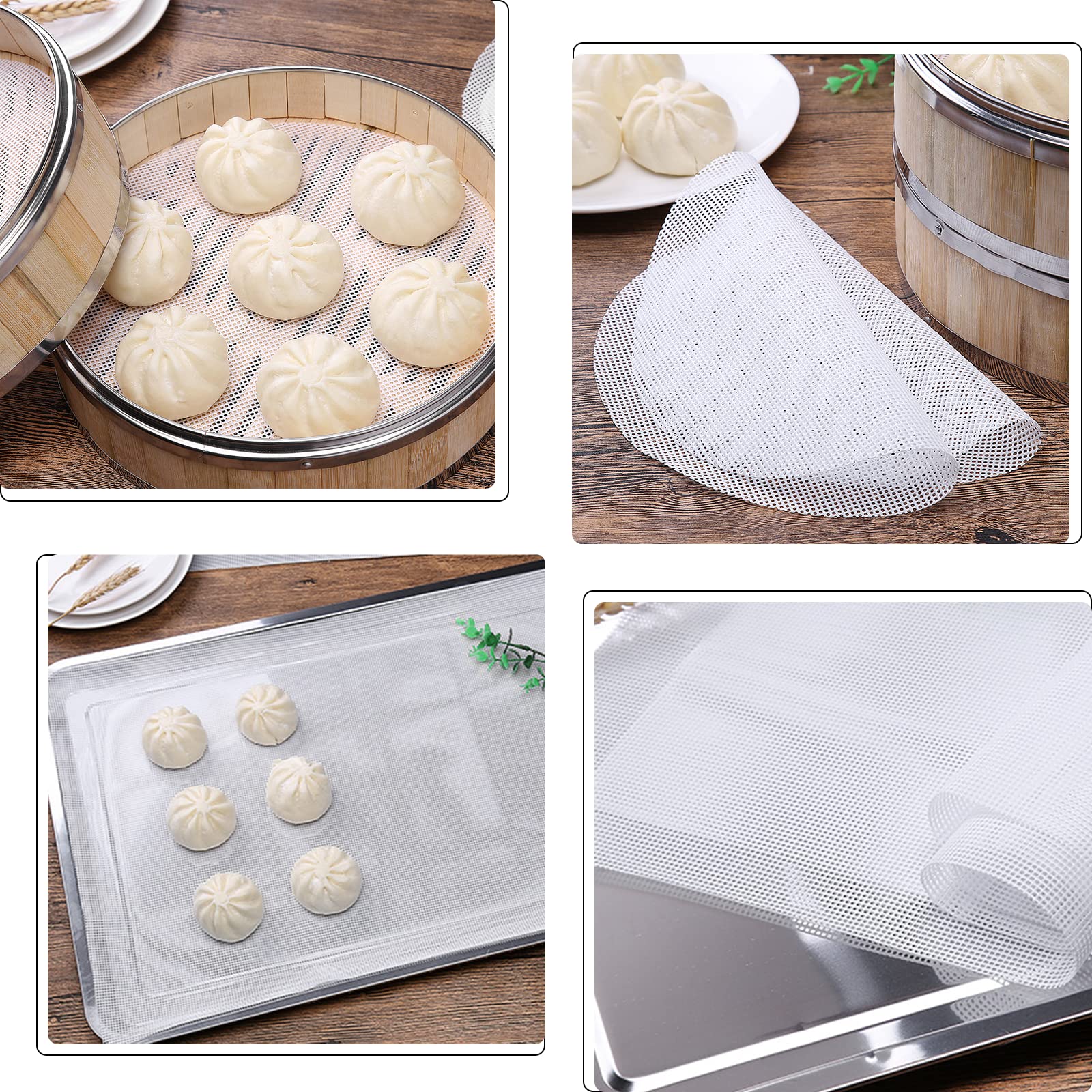 12 Pack Food Dehydrator Sheets, Silicone Fruit Mesh Trays for Dehydrator & Freeze Dryer, Non-Stick Mats for Meat, Herbs Cooking & Baking (14x14 In)