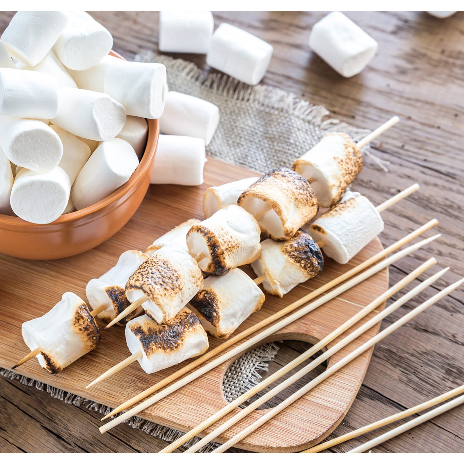 BLUE TOP 200pcs Natural Bamboo Skewers 10 inch Φ=4mm;Bamboo Sticks for Grilling, BBQ, Kabob,; Candy Sticks for Fruits, Candies, Chocolate Fountain, Appetizer, Plant Sticks for flower tomato growth
