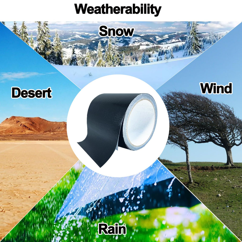 KAIHENG Waterproof Repair Tape for Awning, 4IN x 20FT Outdoor Canvas Tarp Repair Tape, Tent, Boat Covers, Canopy, Sail Tape, Tear Repair Patch Kit, Heavy Duty UVproof, Black