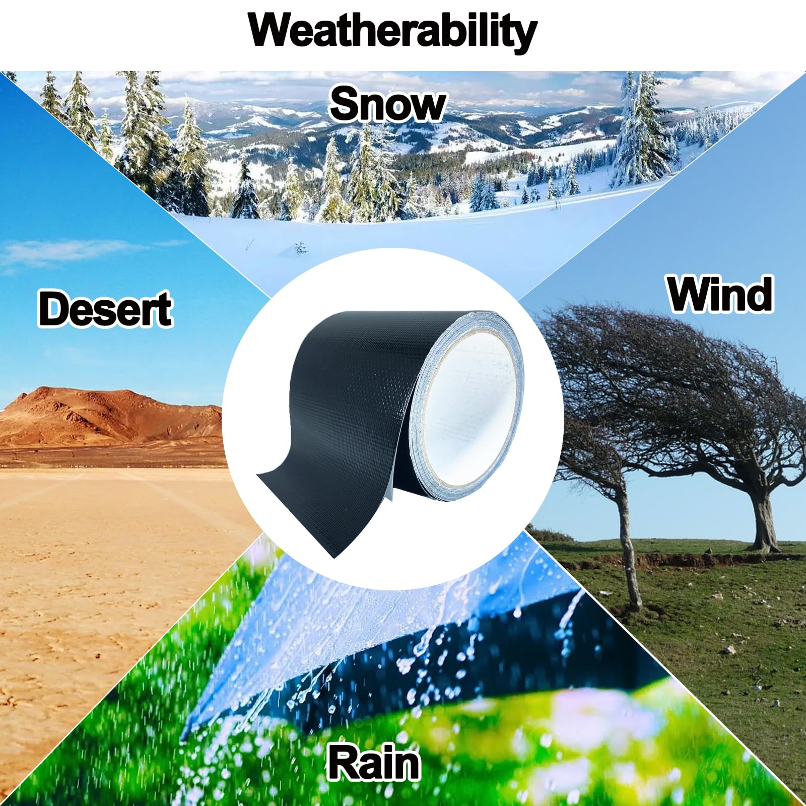 KAIHENG Waterproof Repair Tape for Awning, 4IN x 20FT Outdoor Canvas Tarp Repair Tape, Tent, Boat Covers, Canopy, Sail Tape, Tear Repair Patch Kit, Heavy Duty UVproof, Black