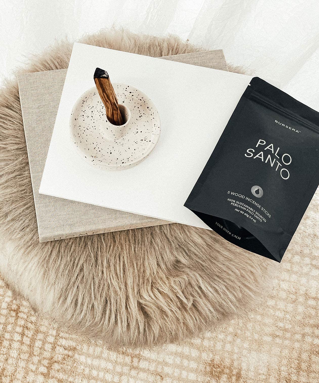 Bursera Palo Santo Sticks, Tree Planted with Every Order, 100% Natural, Ethical & Sustainable, 5-Pack Authentic Real Palo Santo Wood Incense Sticks from Peru for Aromatherapy, Smudging