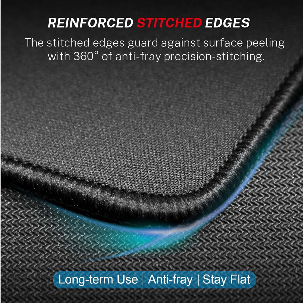MROCO Mouse Pad 6 Pack [30% Larger] with Non-Slip Rubber Base, Premium-Textured & Waterproof Mousepad Bulk with Stitched Edges for Computer, Laptop, Office & Home, 11 x 8.5 inches, Black