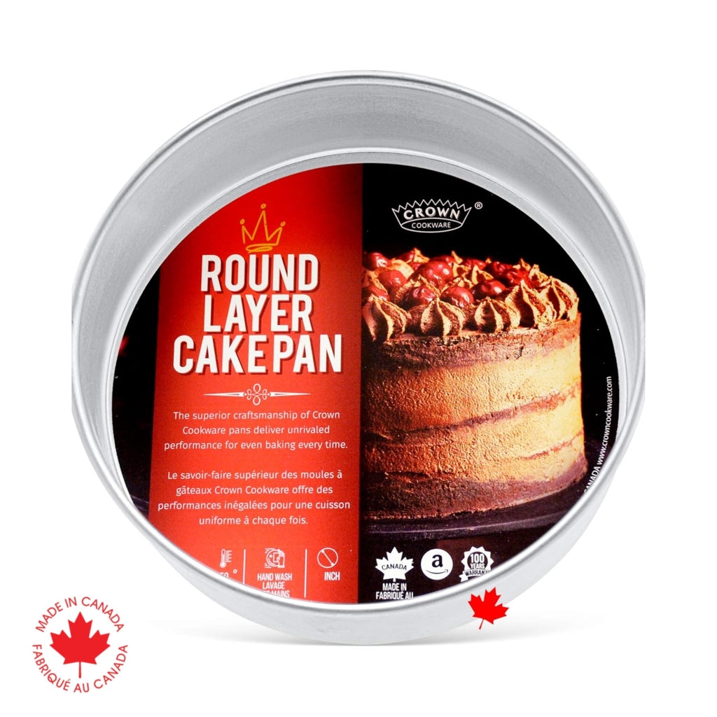 Crown 10 inch Cake Pan, 2" Deep, Heavy Duty, Even-Heating, Pure Aluminum, 25 CM Cake Pan