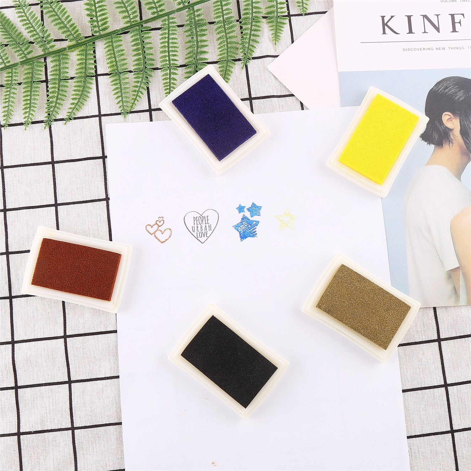 DECORA Stamp Ink Pads Water-soluble for Kids Craft DIY Scrapbooking, Finger Printing and Card Making 15 Colors