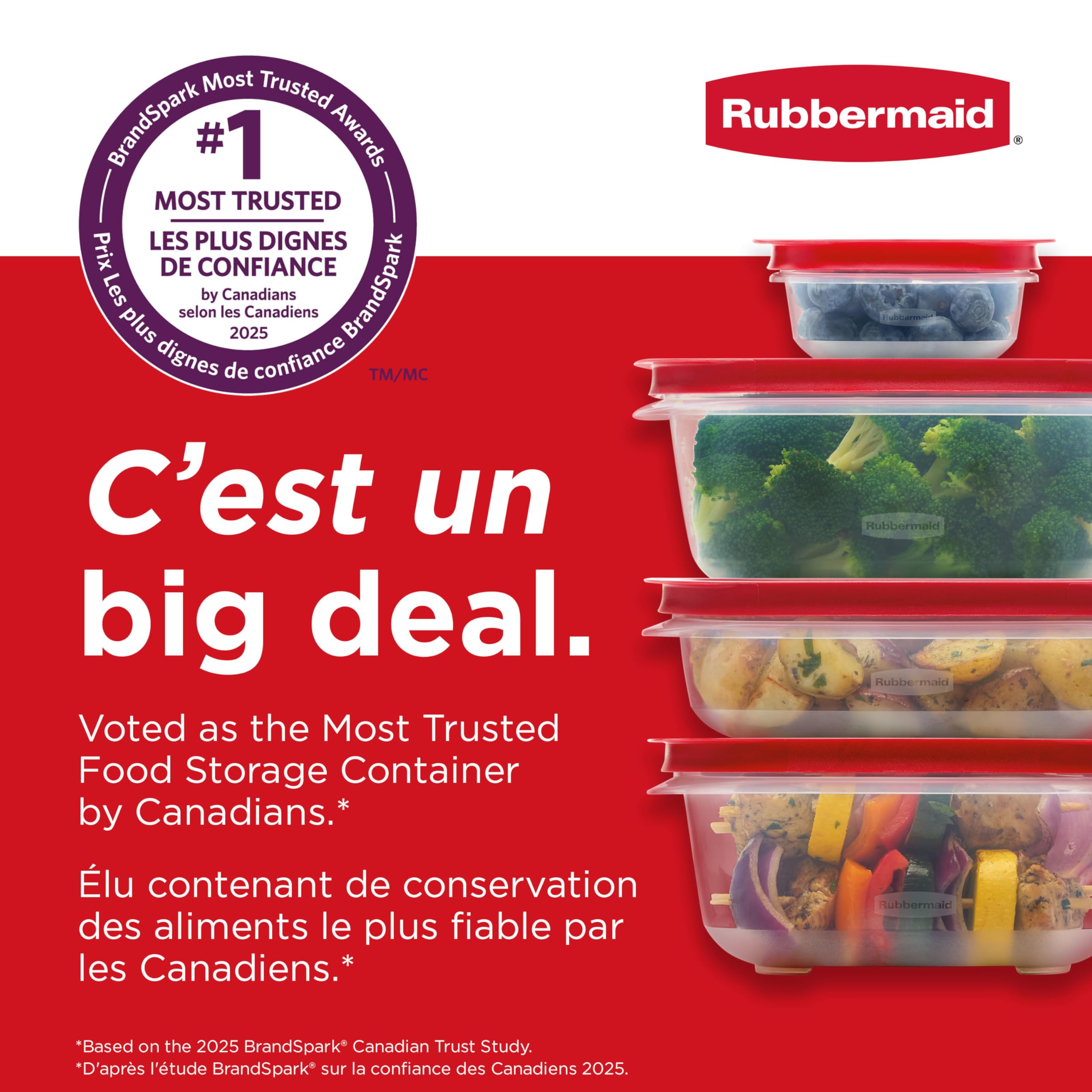 Rubbermaid EasyStore Square and Round Food Storage Containers with Lids, 14-Piece Set