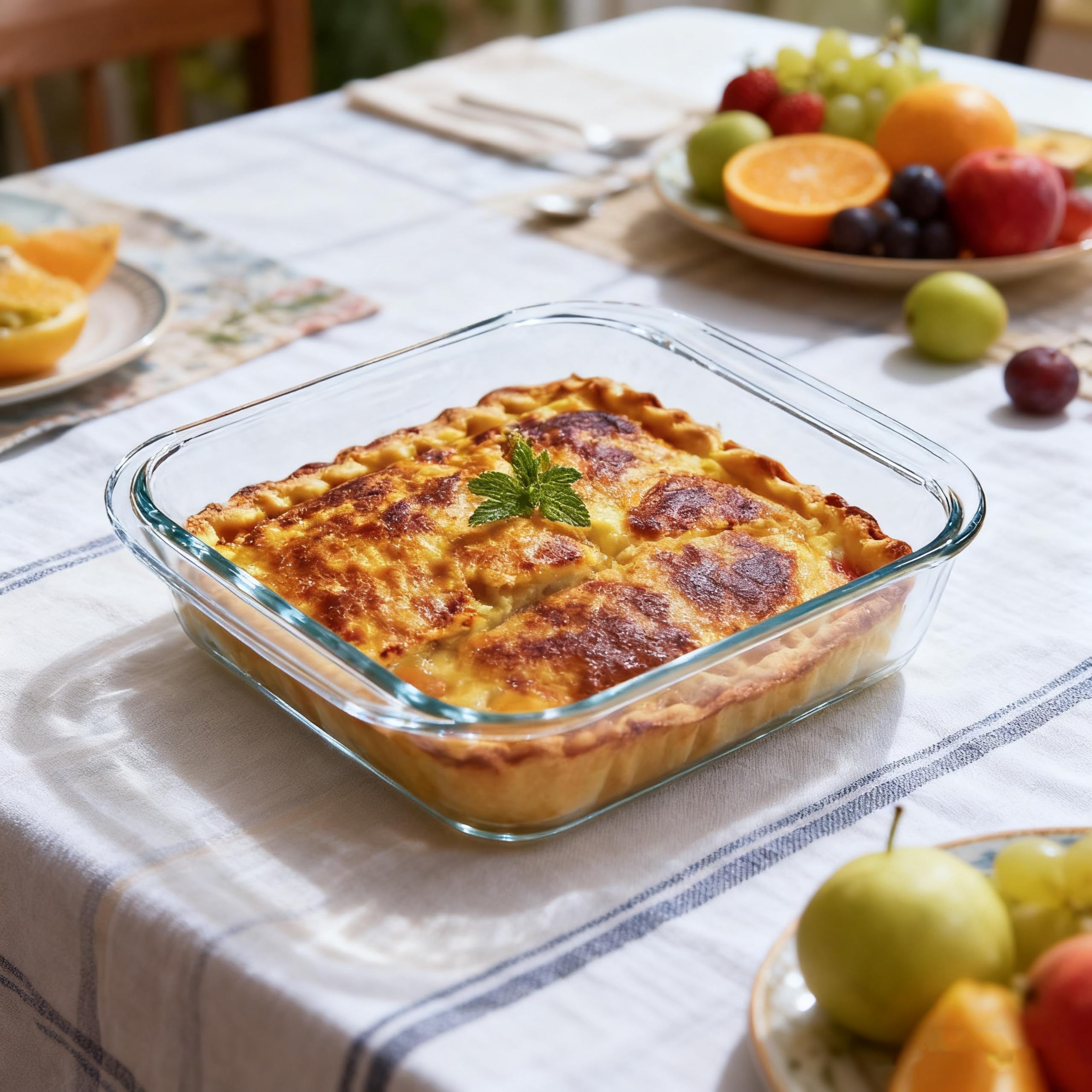 Vitrignis Glass Baking Dish - 1.9qt Square 8x8 Baking Pan - Glass Baking Dishes For Oven