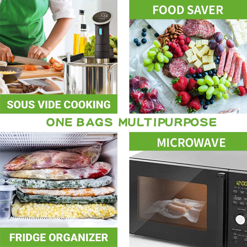 8''x50' Vacuum Sealer Bags for Food Saver (2 Pack), Commercial Grade Sealer Saver Rolls for Meal Prep or Sous Vide, BPA Free, Heavy-Duty