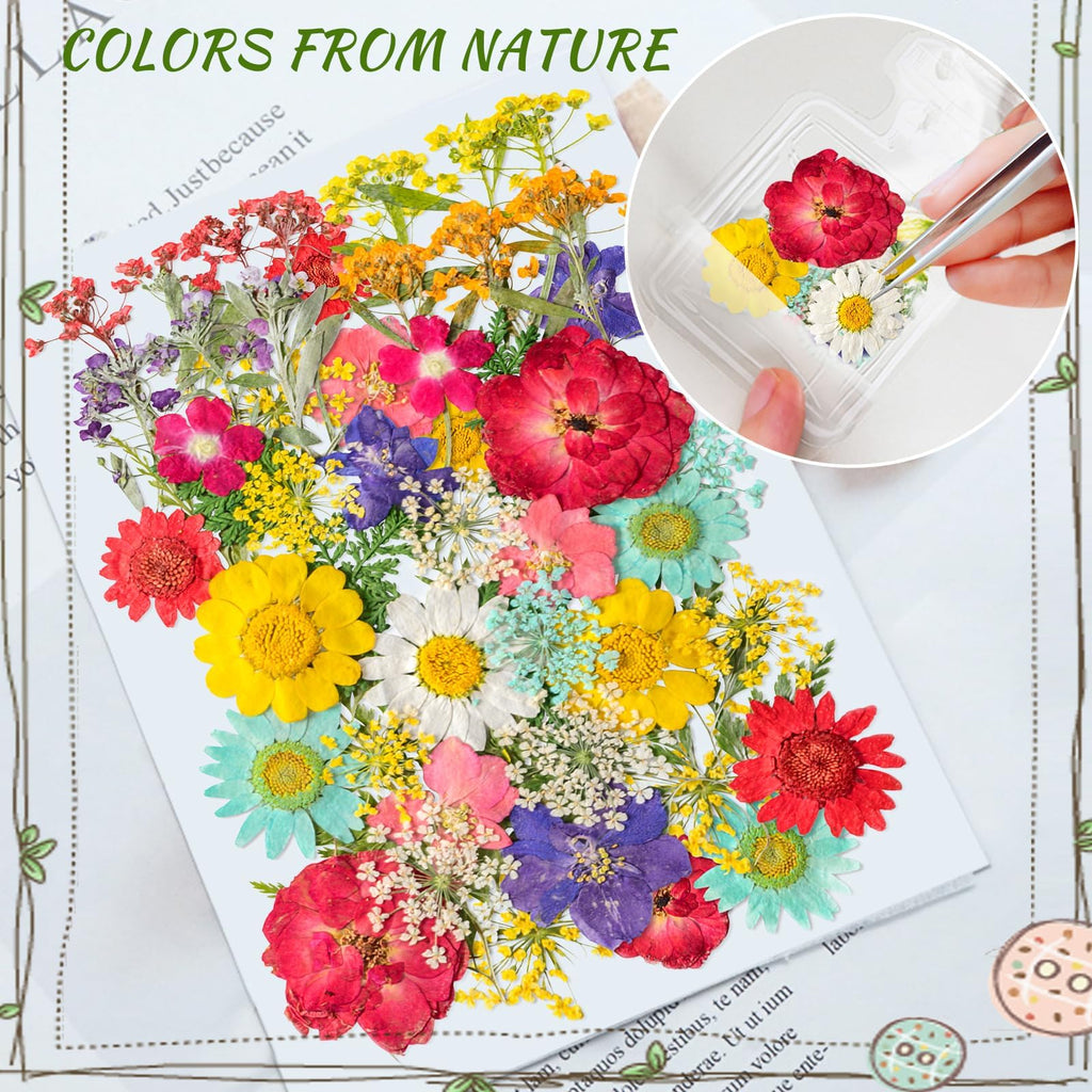 103PCS Bookmark Making Kit, Kaluofan DIY Bookmark Transparent Dried Flower Bookmarks Kit with Abundant Bottle Bookmarks Dried Flowers Tassels and Tweezer