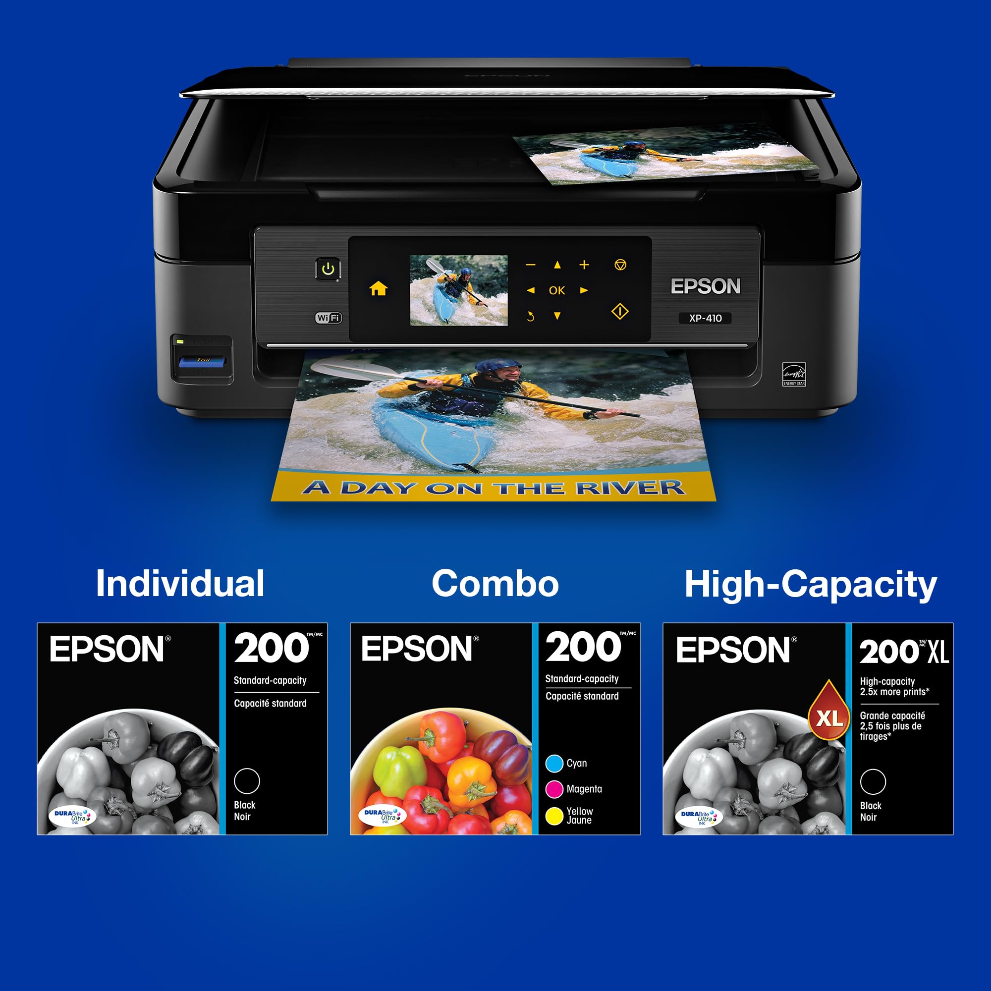 EPSON 200 DURABrite Ultra Ink Standard Capacity Black Cartridge (T200120-S) Works with WorkForce WF-2520, 2530, 2540, Expression XP-200, 300, 310, 400, 410