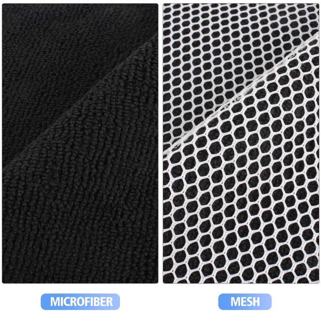 KinHwa Microfiber Dish Cloths Super Absorbent Kitchen Wash Cloth Dish Rags for Washing Dishes Fast Drying Cleaning Cloth with Scrub Side (Black, 7inchx7inch 18pc)