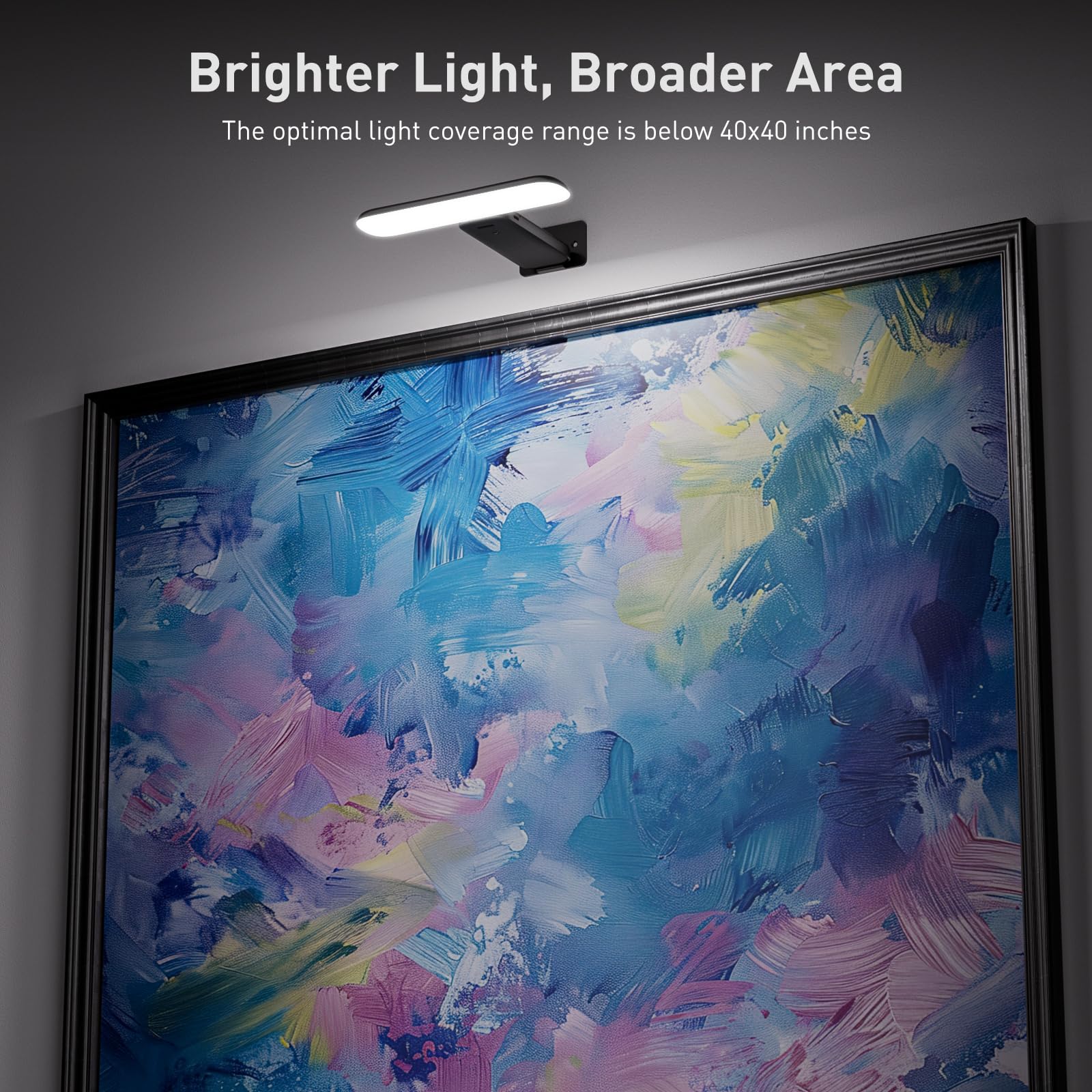 NARUNDREN Picture Light, Rechargeable Picture Lights for Wall with Remote, 300 LM, Brightness Dimmable, Art Light for Poster, Artwork, Gallery, Display